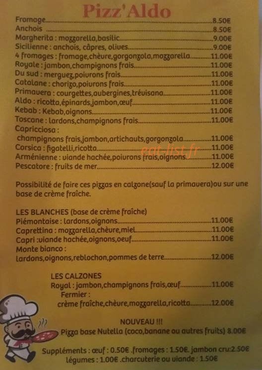 Pizz'Aldo — carte page 2
