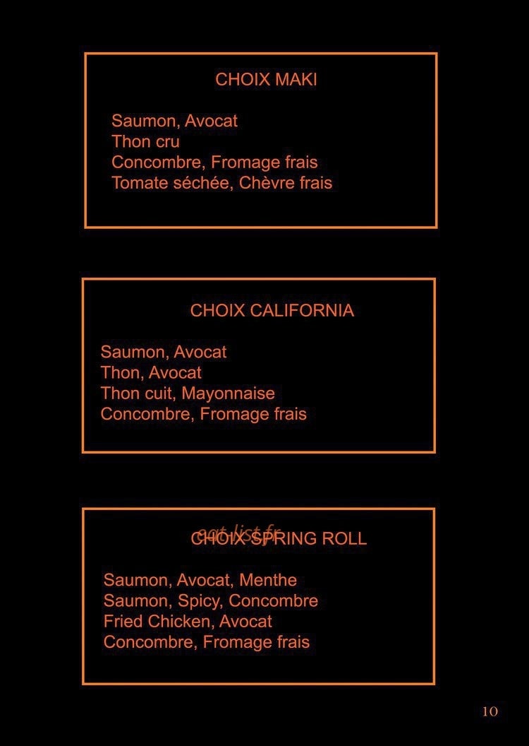 Carte et menu de Saga Sushi à Saint Maximin la Sainte Baume — Les noon boxes suite