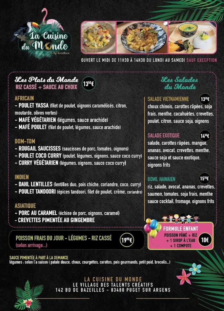 Cuisine du monde — carte page 1