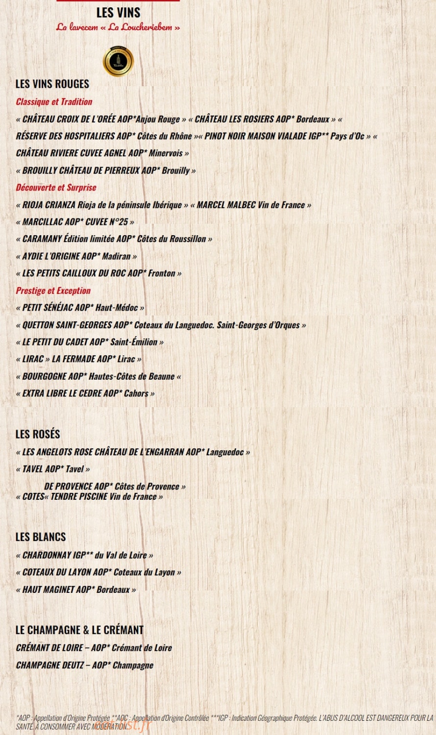 La Boucherie — carte page 8