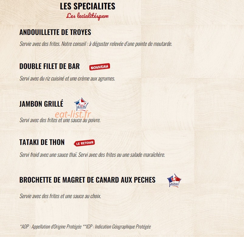 La Boucherie — carte page 6