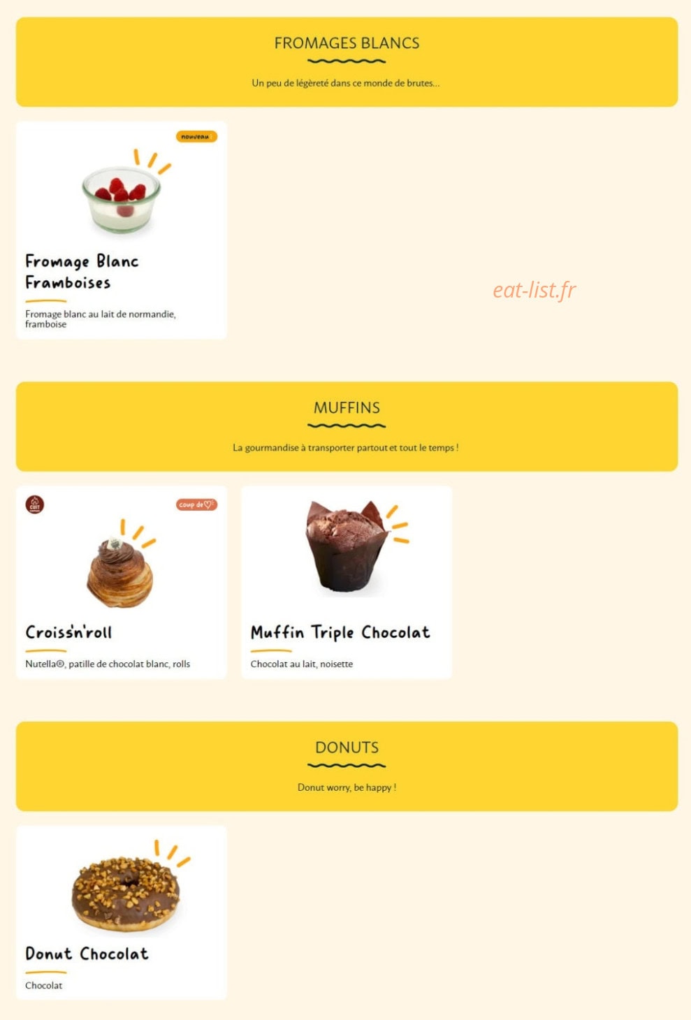 La Croissanterie — carte page 8