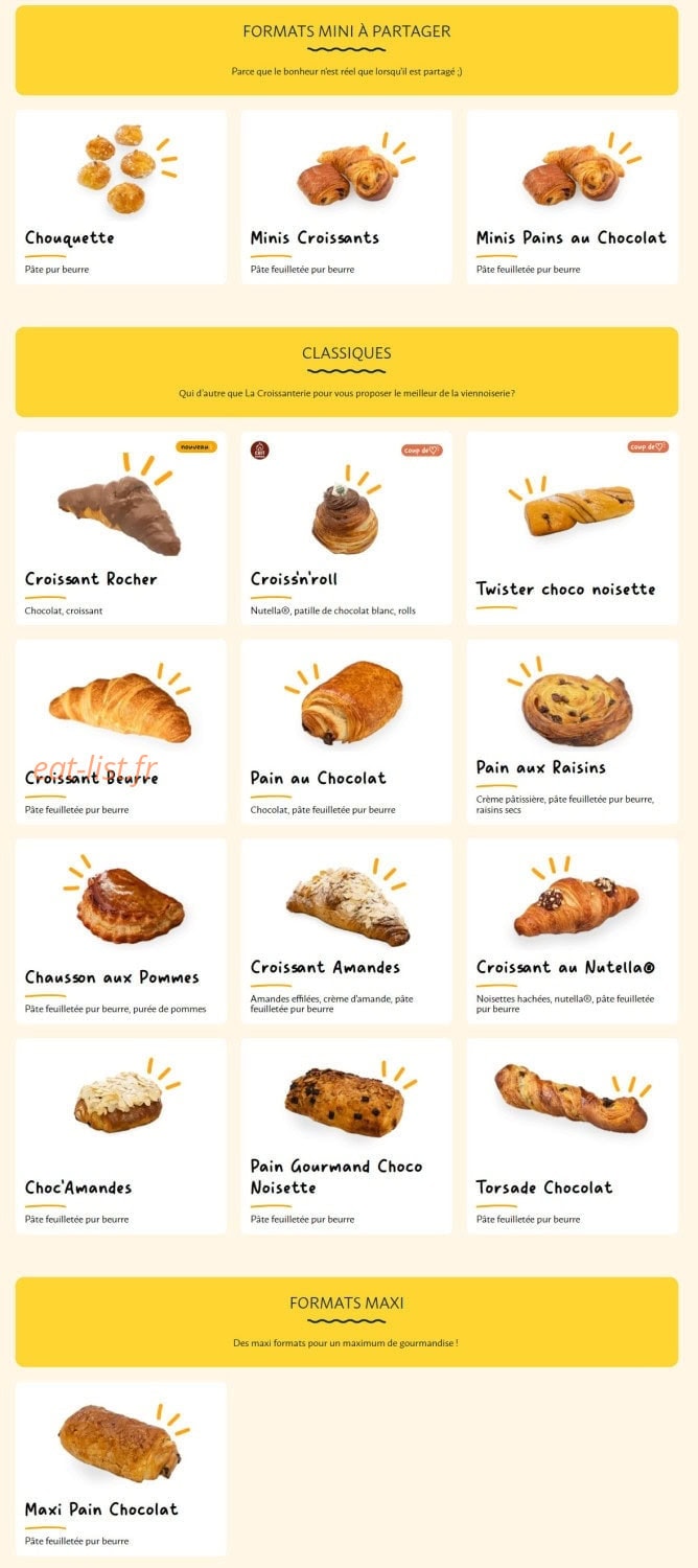La Croissanterie — carte page 6