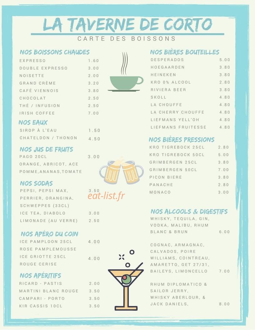 La Taverne de Corto — carte page 7