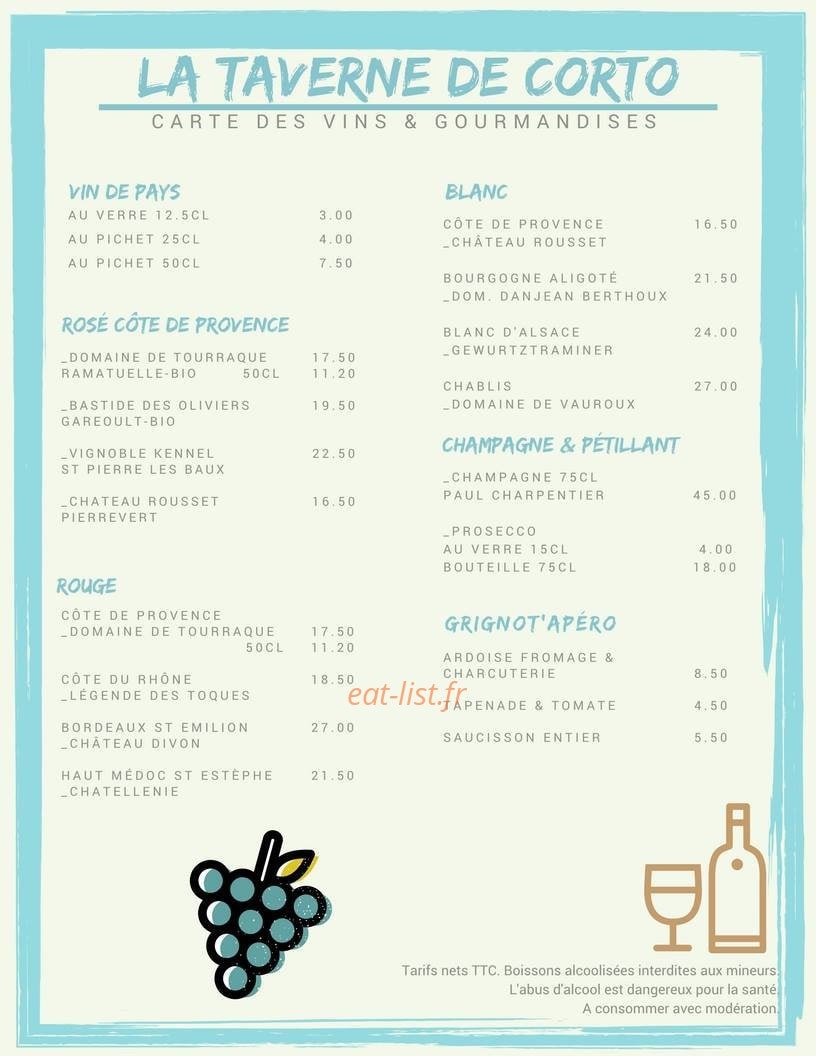 La Taverne de Corto — carte page 6