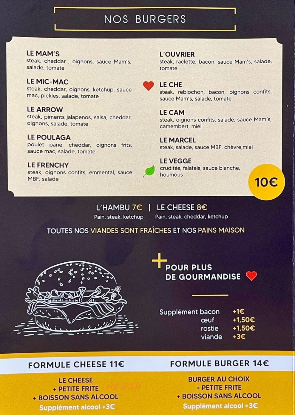 Mams burger factory — carte page 3