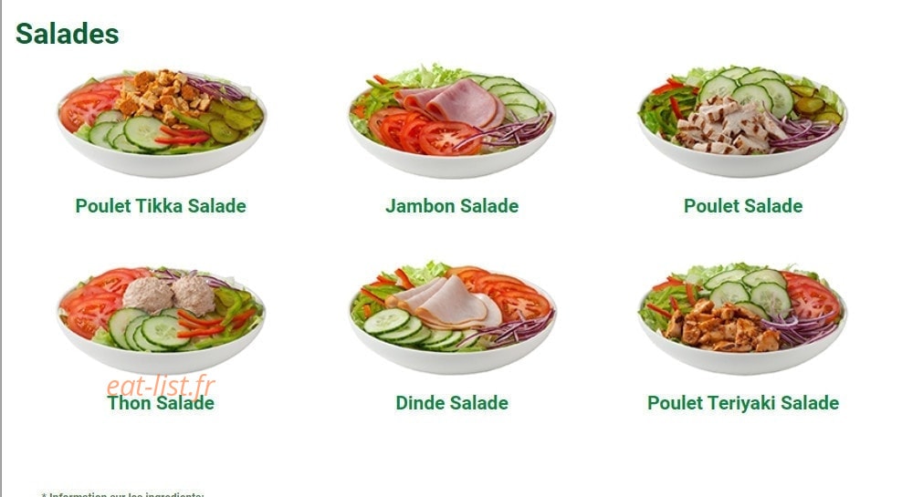 Subway — carte page 3