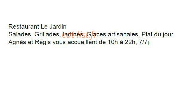 Le Jardin — carte page 1