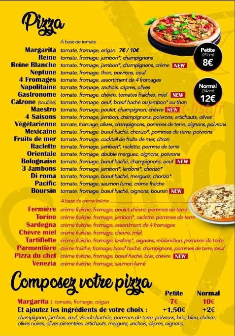 Andiamo Pizza — carte page 2