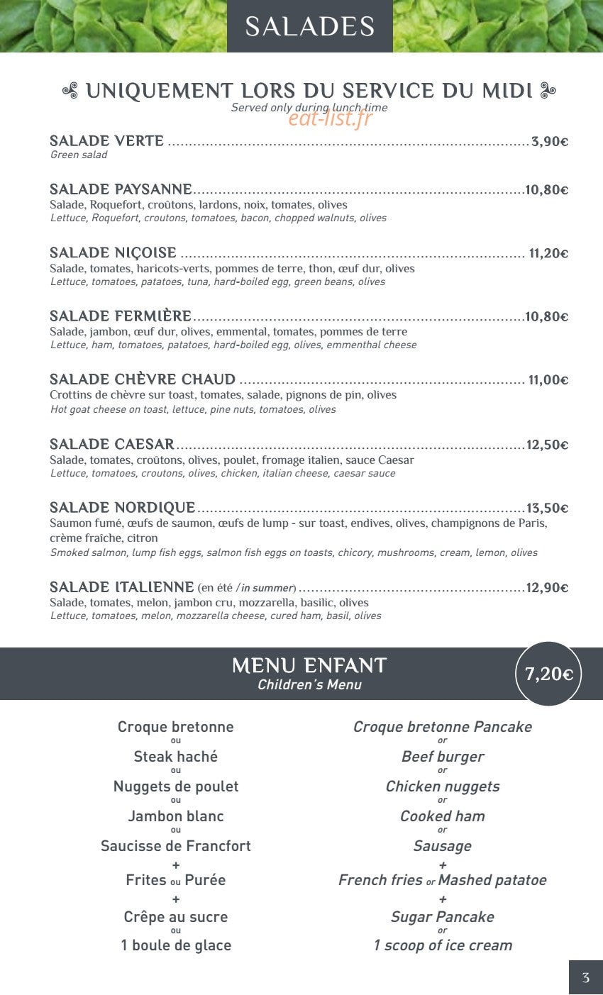 Crêperie Les Deux Frères — carte page 2