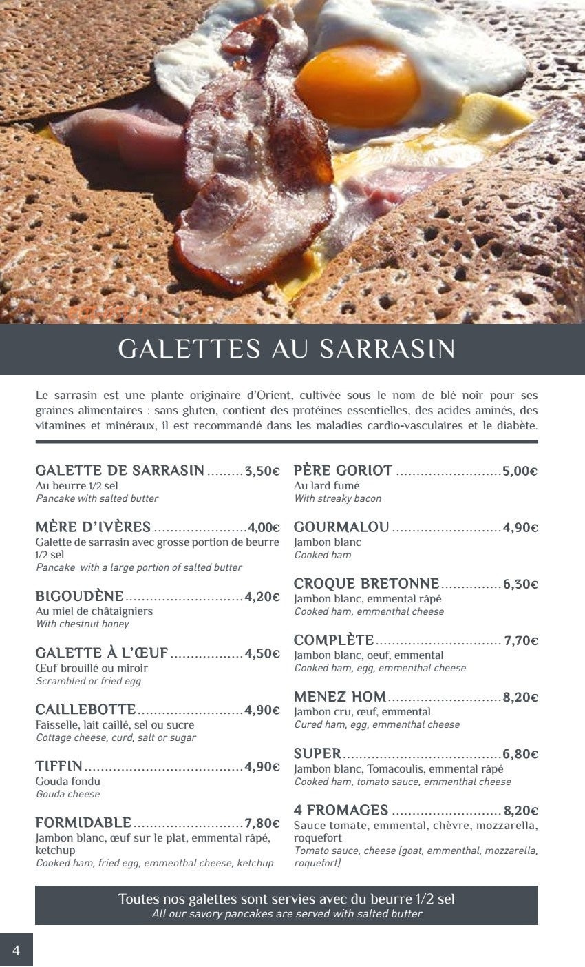 Crêperie Les Deux Frères — carte page 3