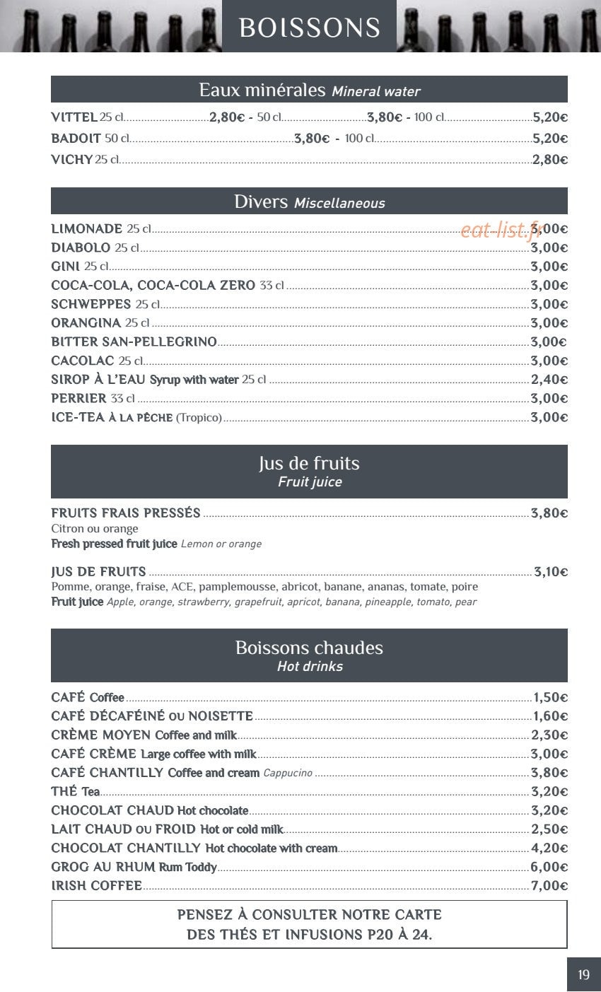 Crêperie Les Deux Frères — carte page 18