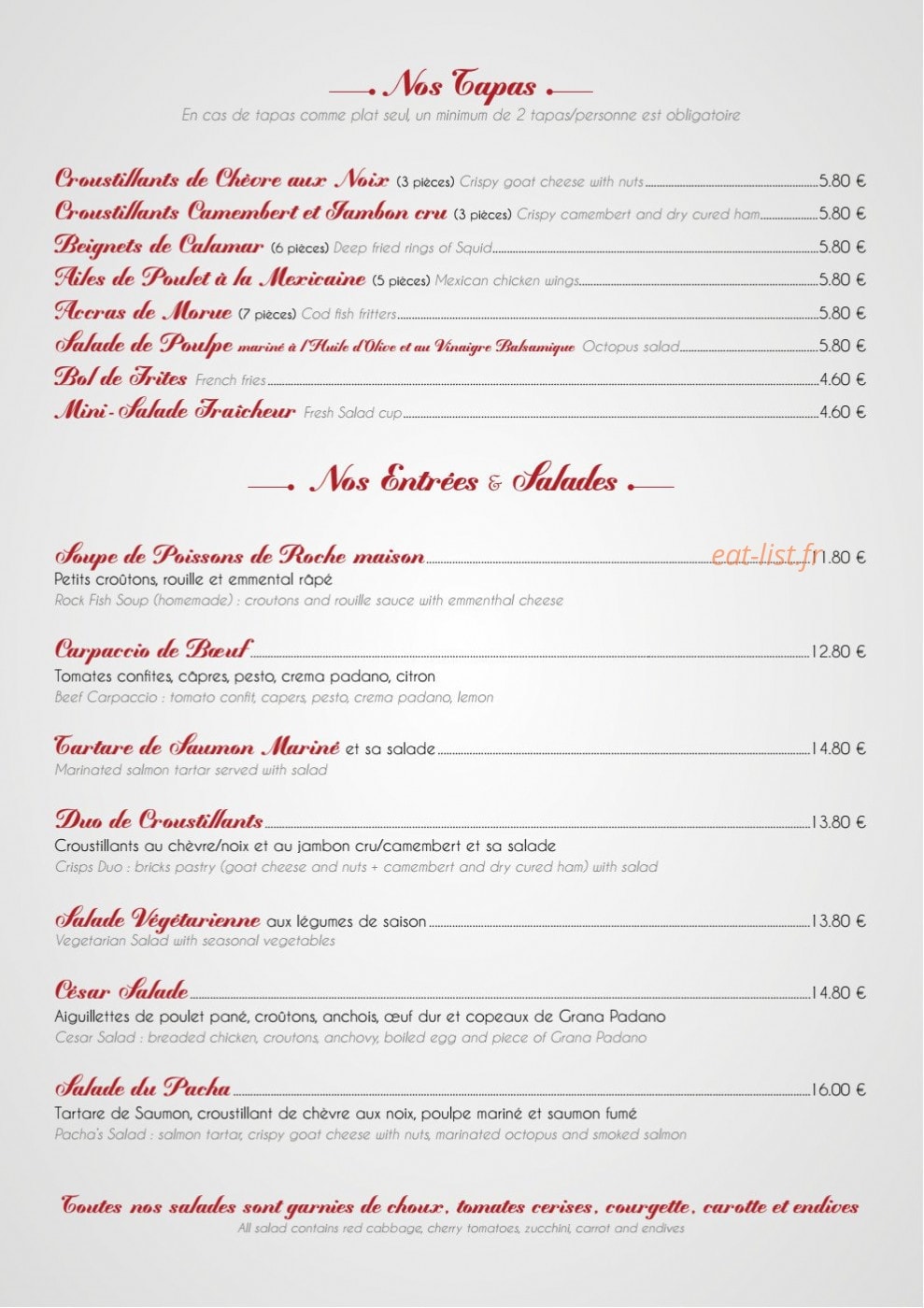 El Pacha — carte page 2
