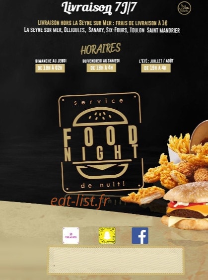 Food night — carte page 1