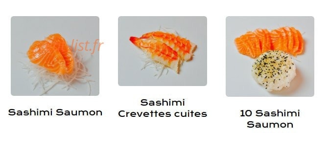 Carte et menu de Gaïjin Sushi à La Seyne sur Mer — Sashimi