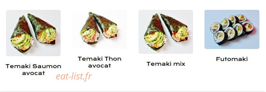 Carte et menu de Gaïjin Sushi à La Seyne sur Mer — Temaki