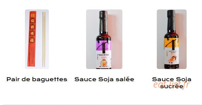 Carte et menu de Gaïjin Sushi à La Seyne sur Mer — Baguettes et sauce