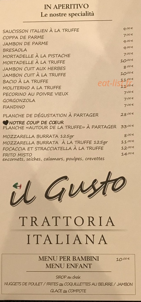 Il GustoTrattoria — carte page 2
