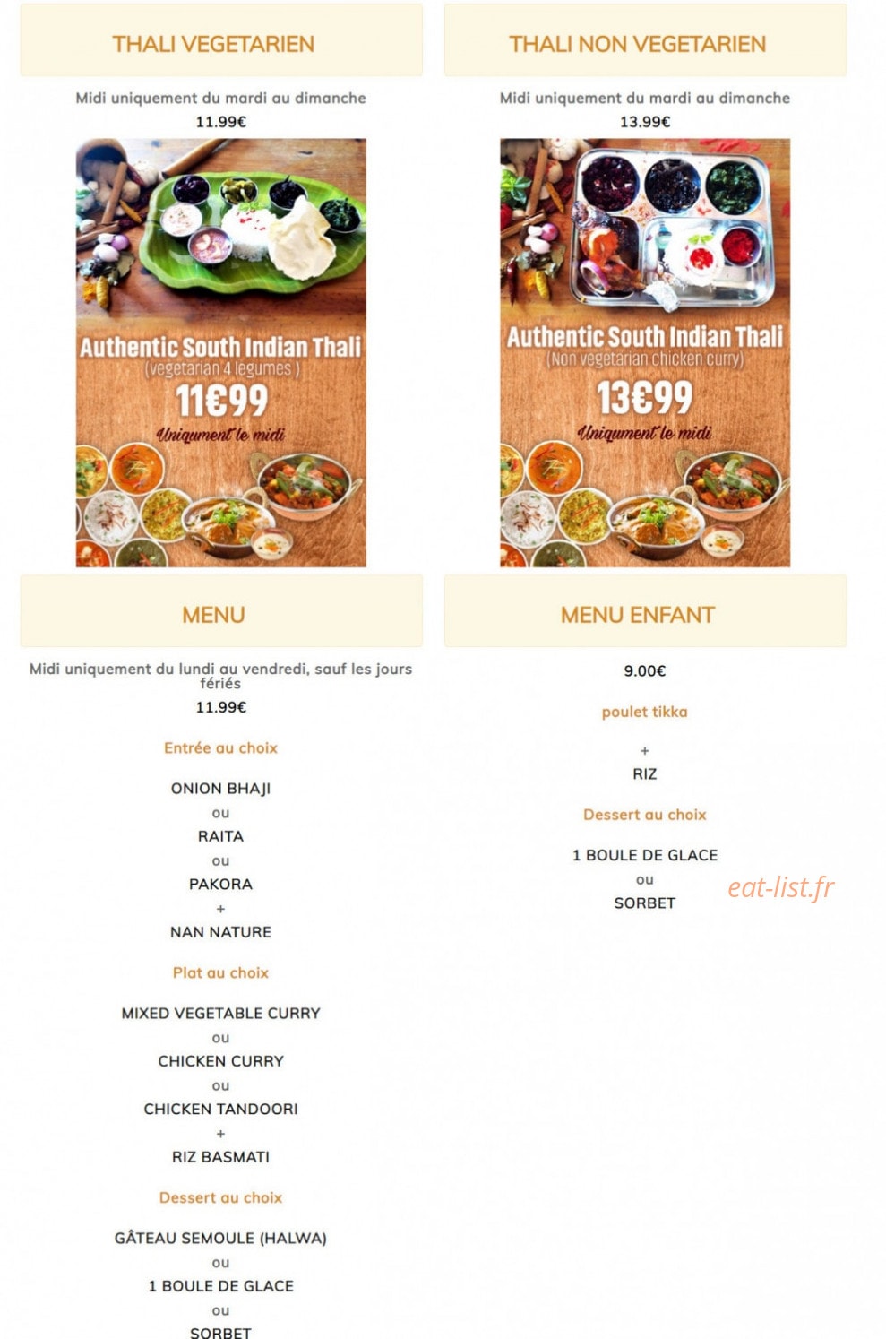 Kashmir lounge — carte page 7