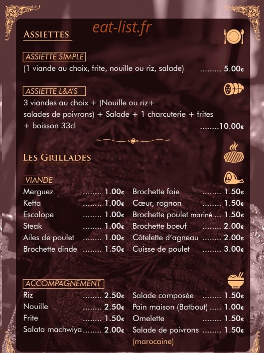 L&A’street food — carte page 3
