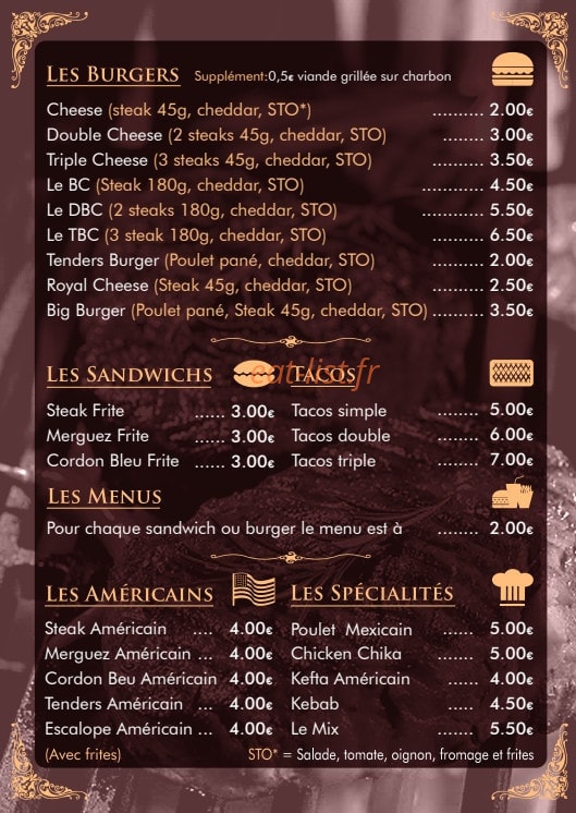L&A’street food — carte page 2