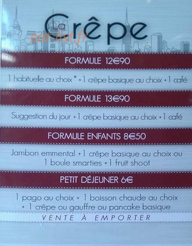 La Crêpe — carte page 1