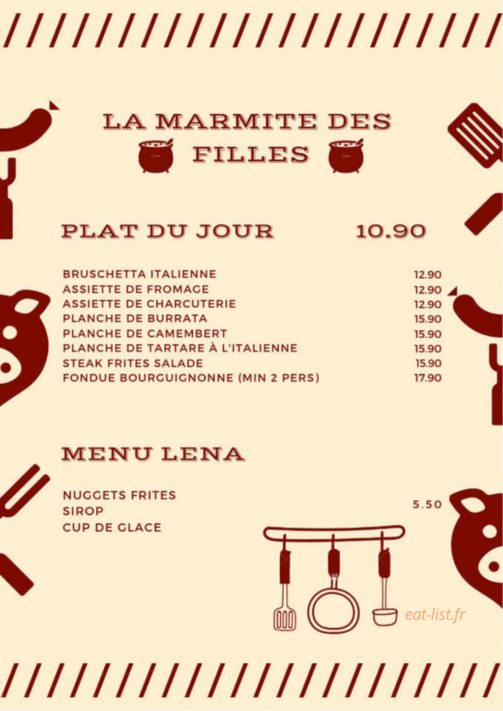 La Marmite des filles — carte page 1