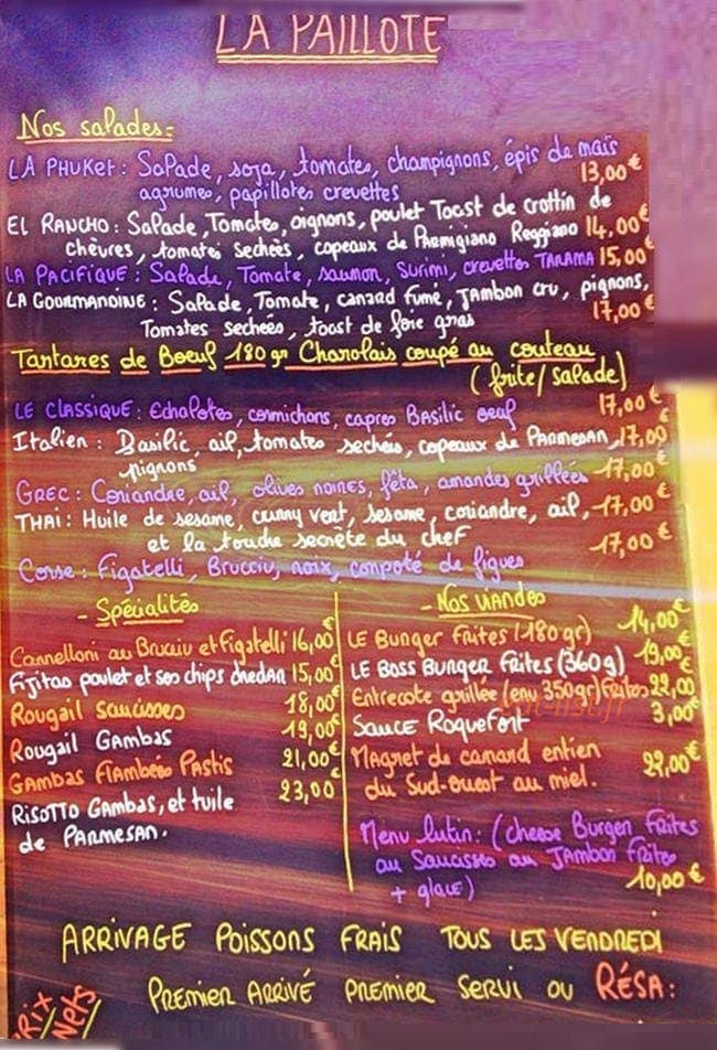 La Paillote — carte page 2