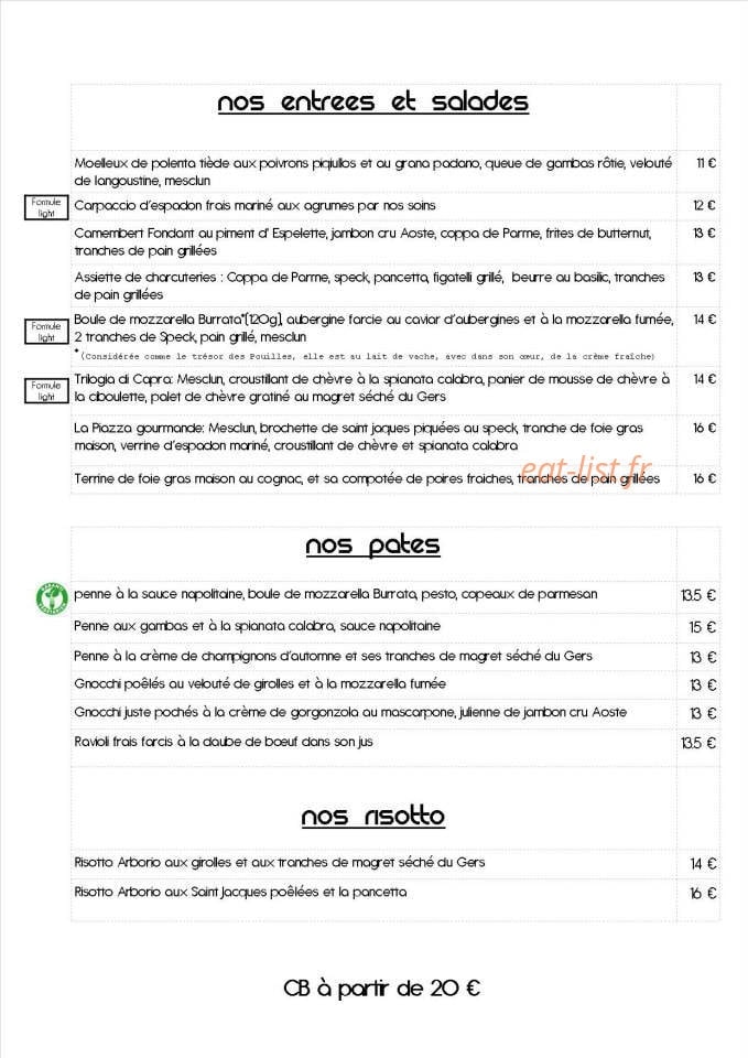 La Piazza — carte page 3