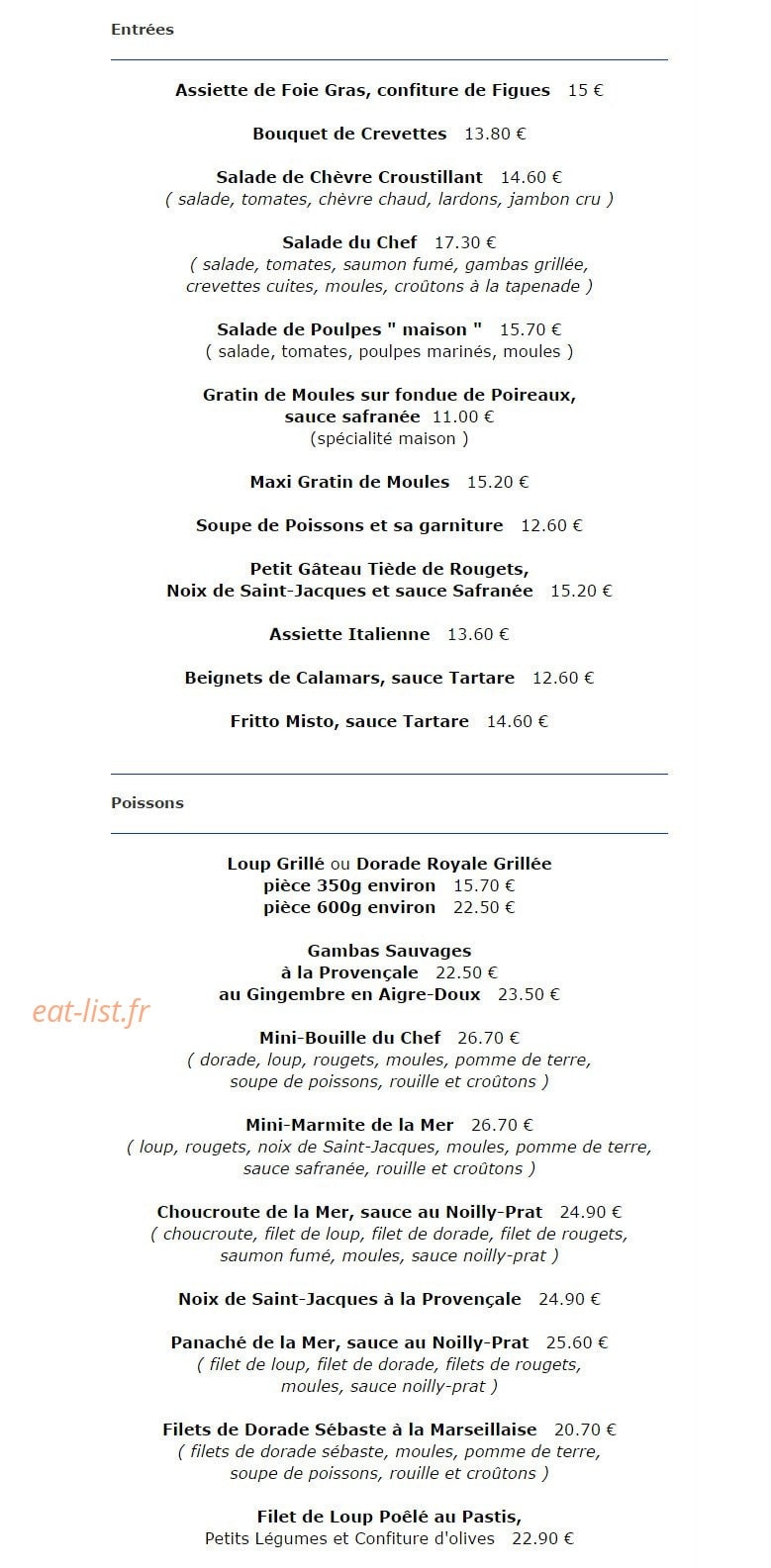 La Rascasse — carte page 4