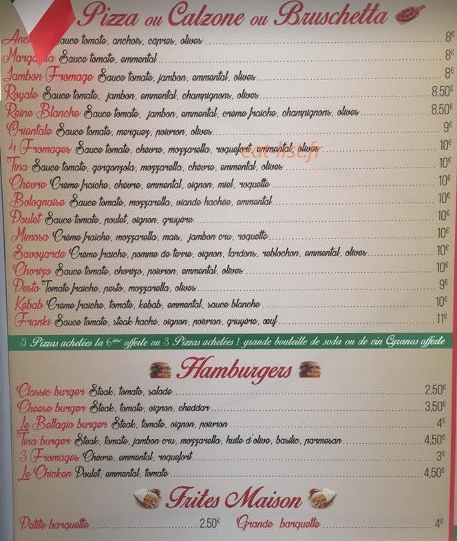Le bellagio — carte page 2