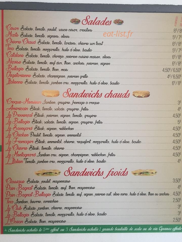 Le bellagio — carte page 3