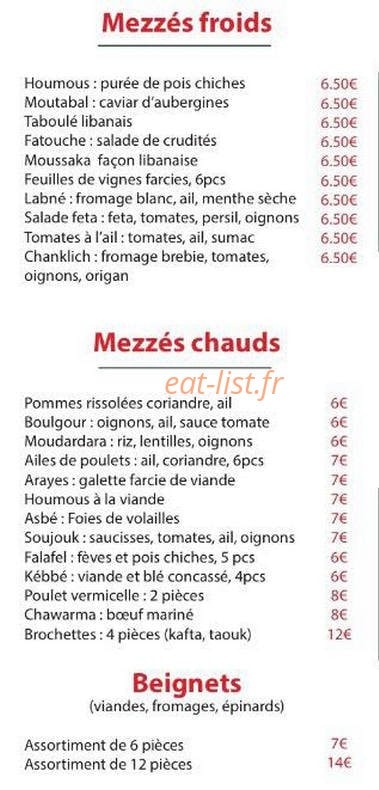 Le Cedrus — carte page 1