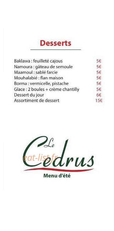 Le Cedrus — carte page 3