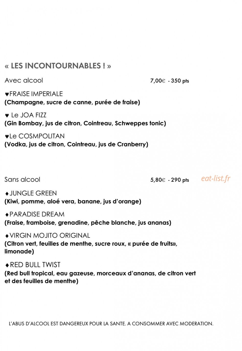 Le Comptoir JOA — carte page 8