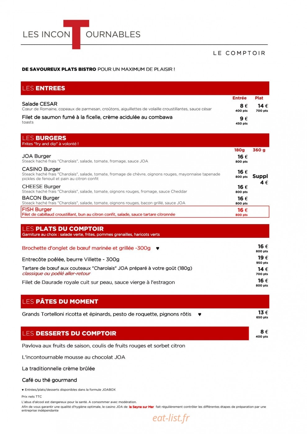 Le Comptoir JOA — carte page 3