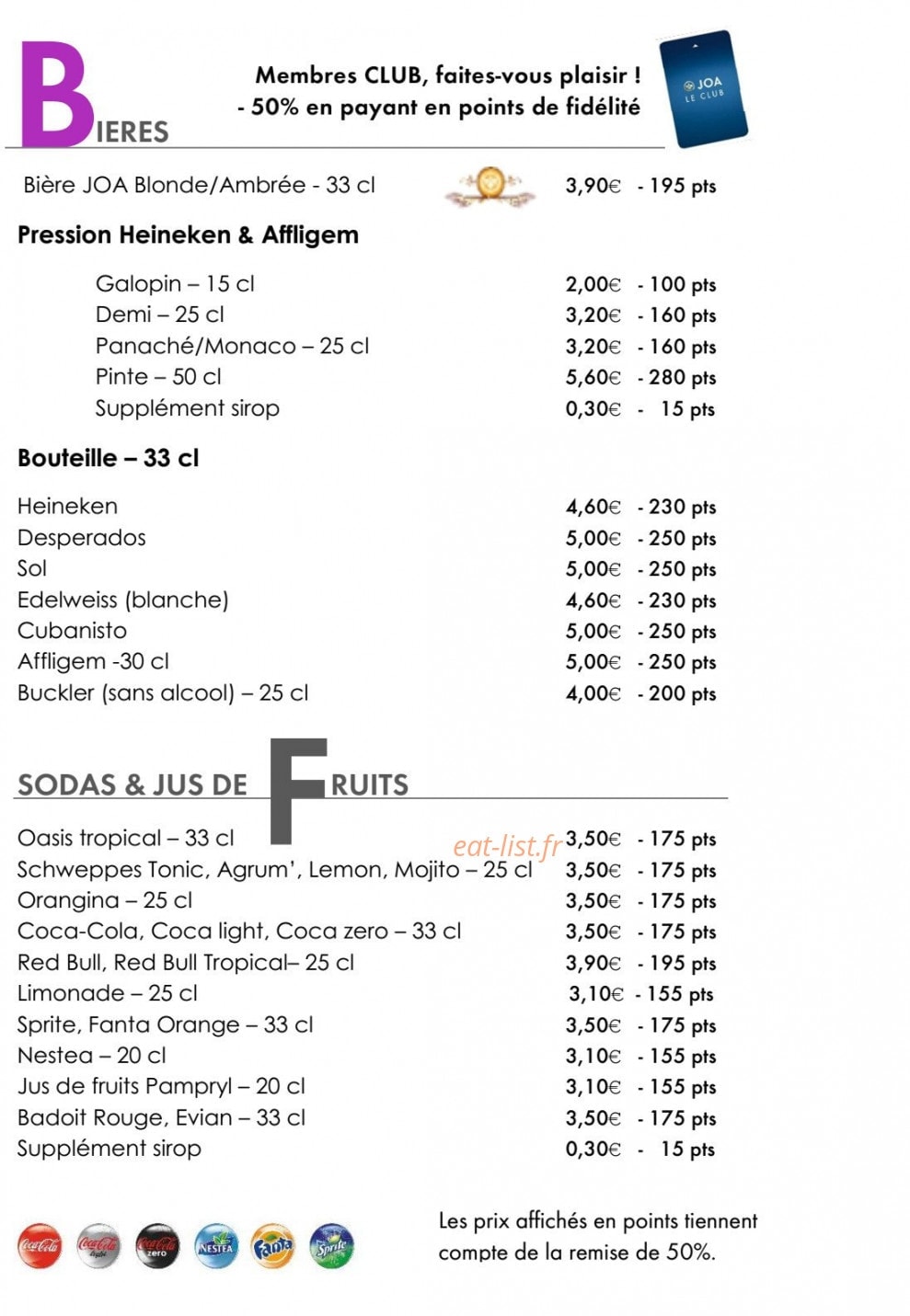 Le Comptoir JOA — carte page 6