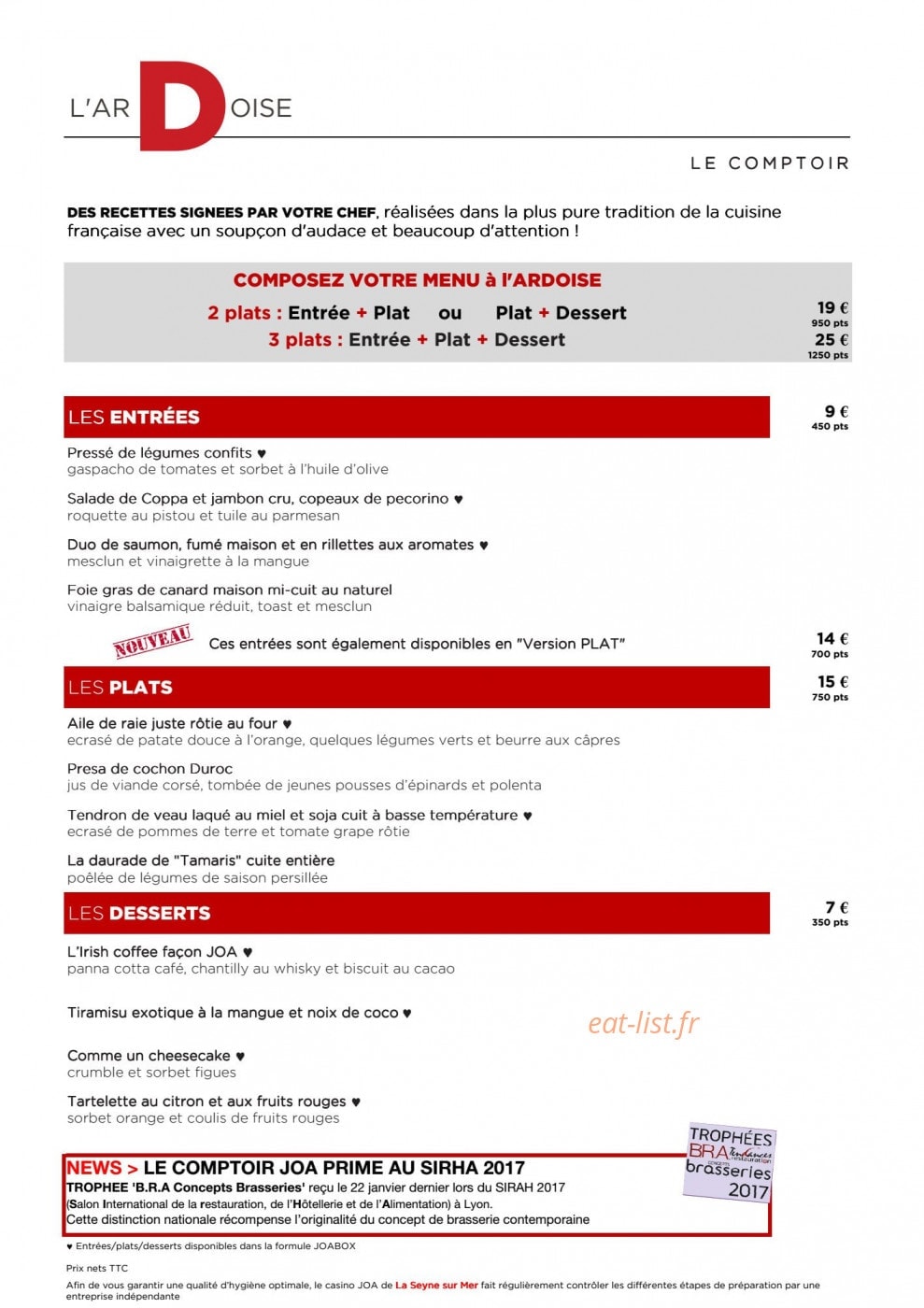 Le Comptoir JOA — carte page 2
