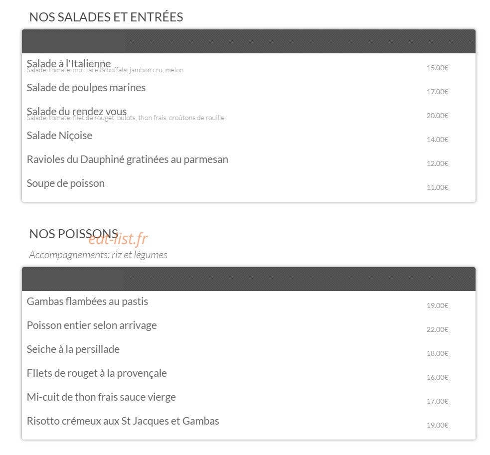 Le Rendez-Vous — carte page 1