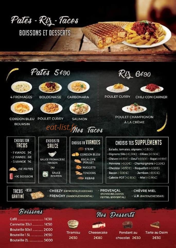 Pastas vs Tacos — carte page 4