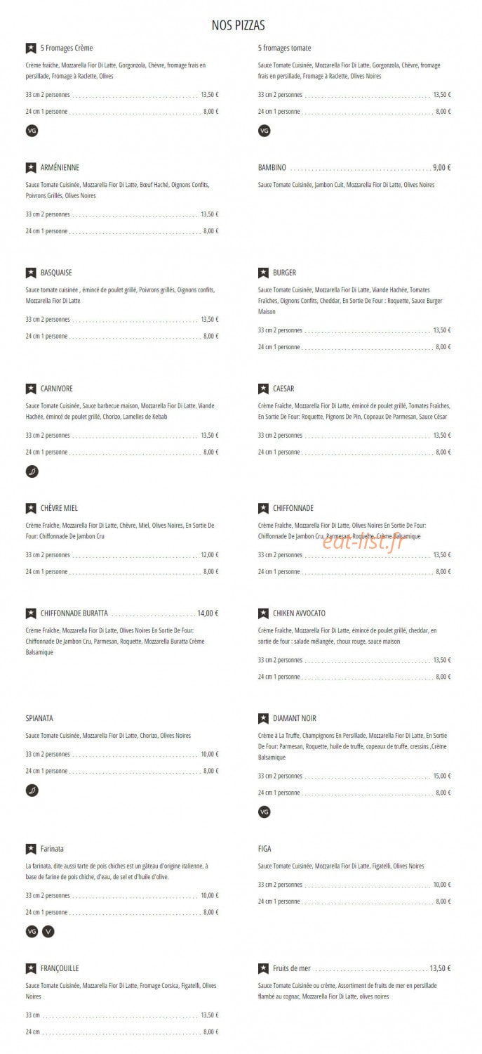 pizz'en seyne — carte page 1
