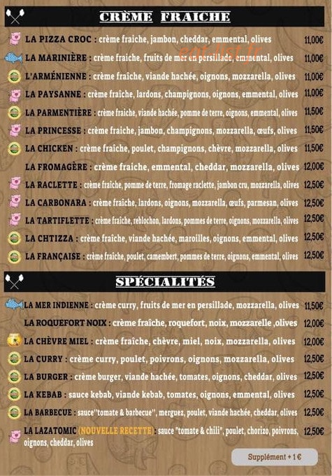 Pizza au Bois — carte page 2