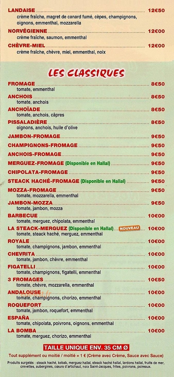 Pizza Del Sol — carte page 4