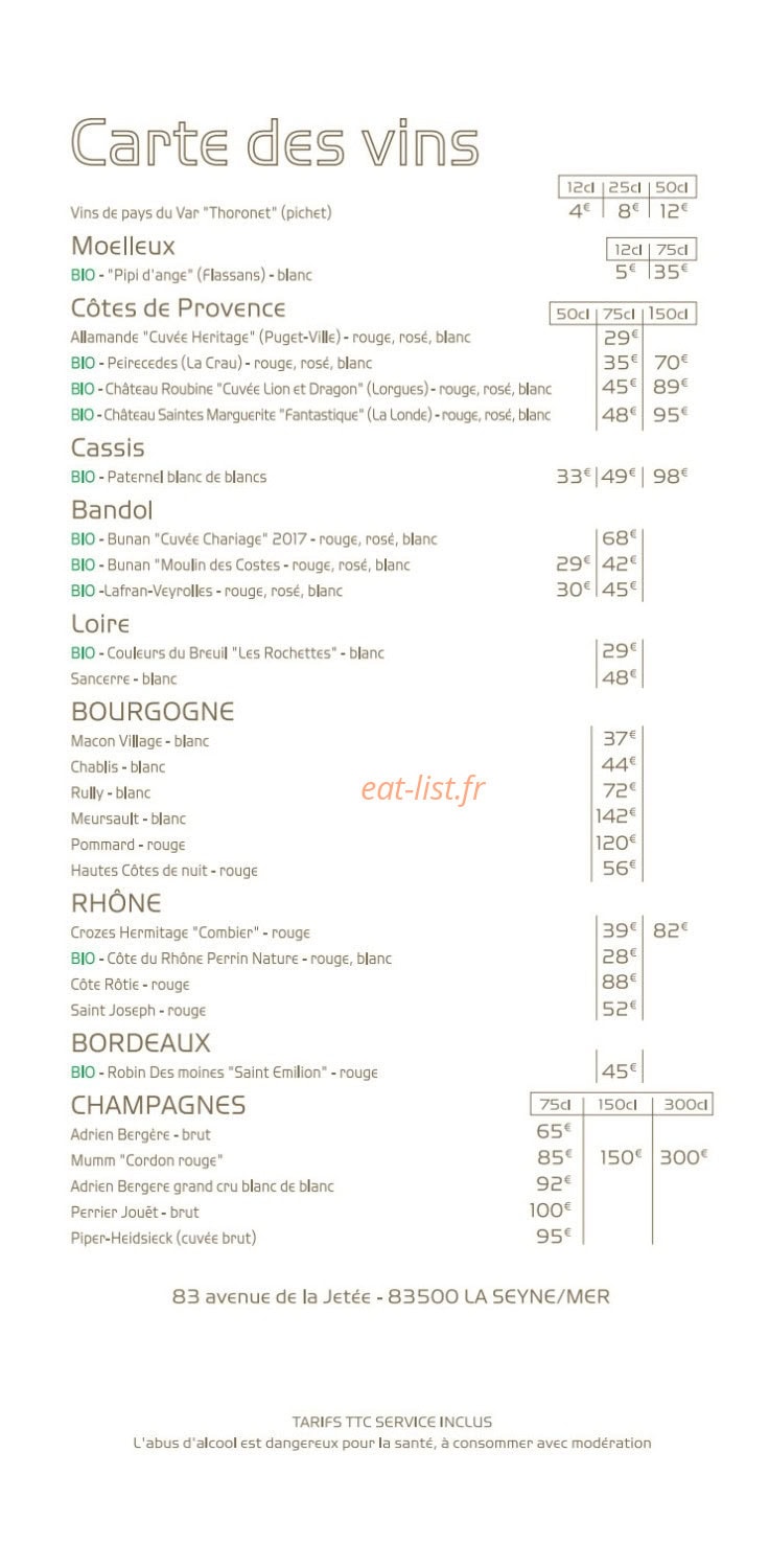 Restaurant la jetée — carte page 6