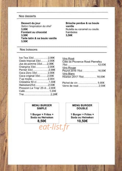 Snack La Cour — carte page 3
