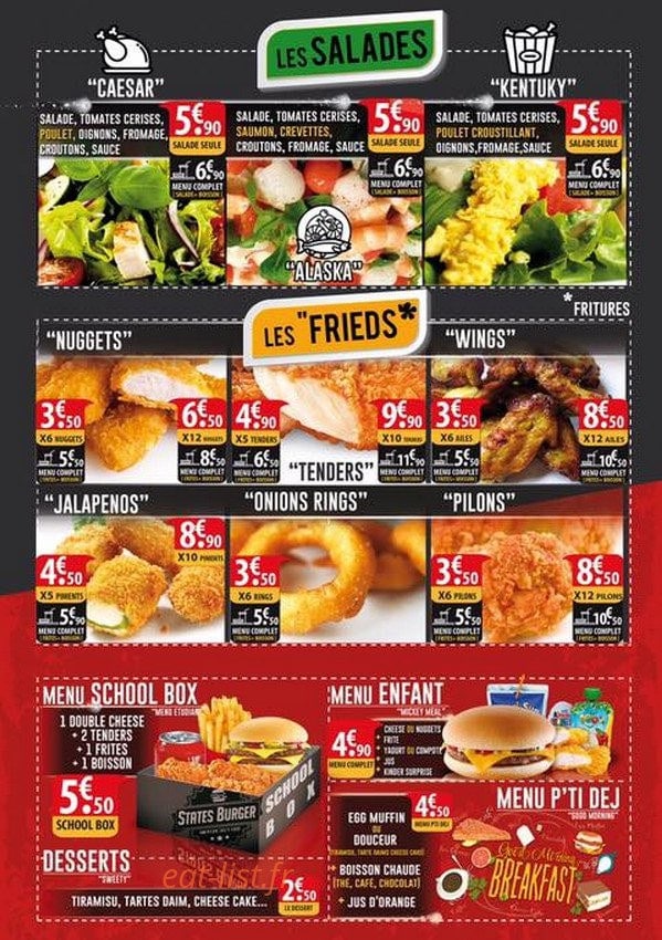 States Burger — carte page 4