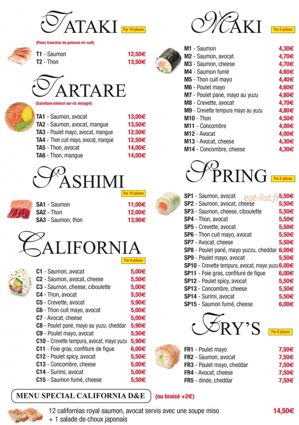 Sushi D&E — carte page 4