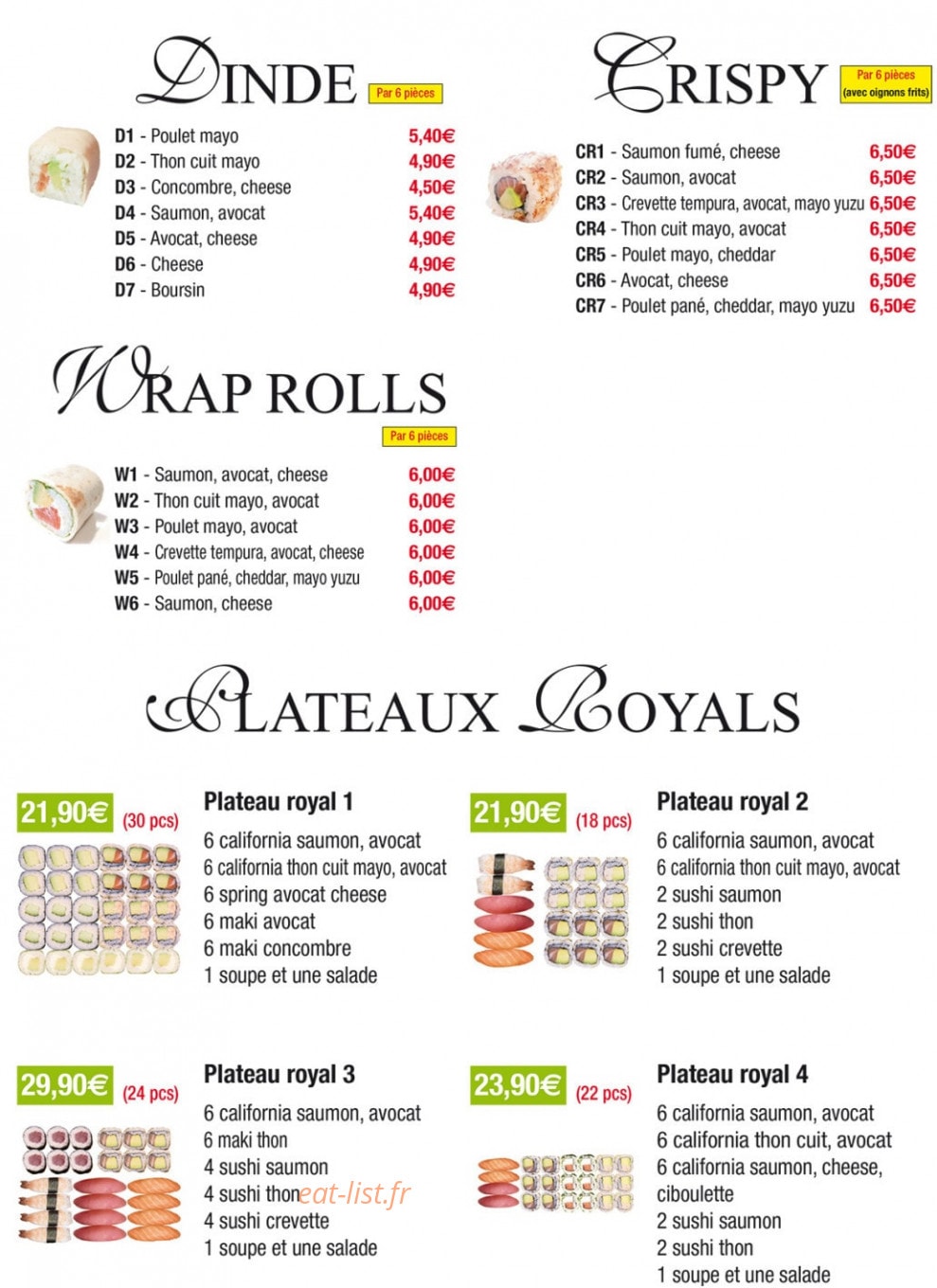 Sushi D&E — carte page 5