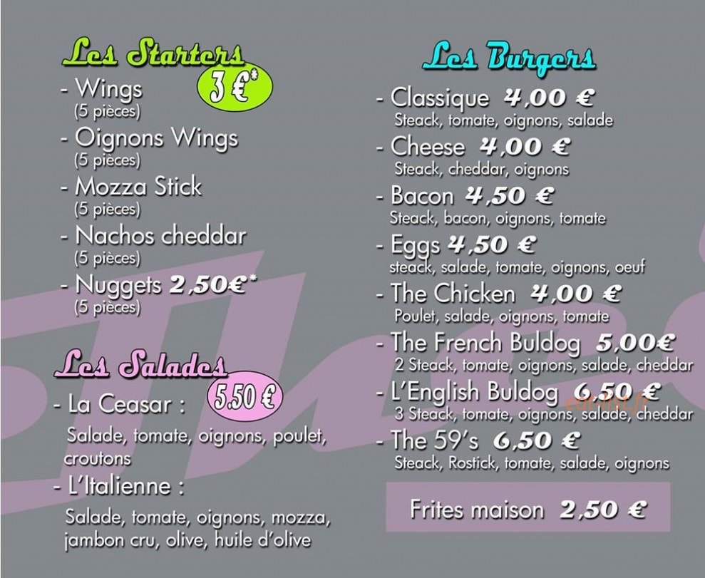 The 59's — carte page 1