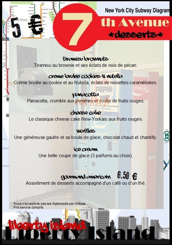The 7th Avenue — carte page 1